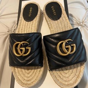Gucci Espadrille Slides Black